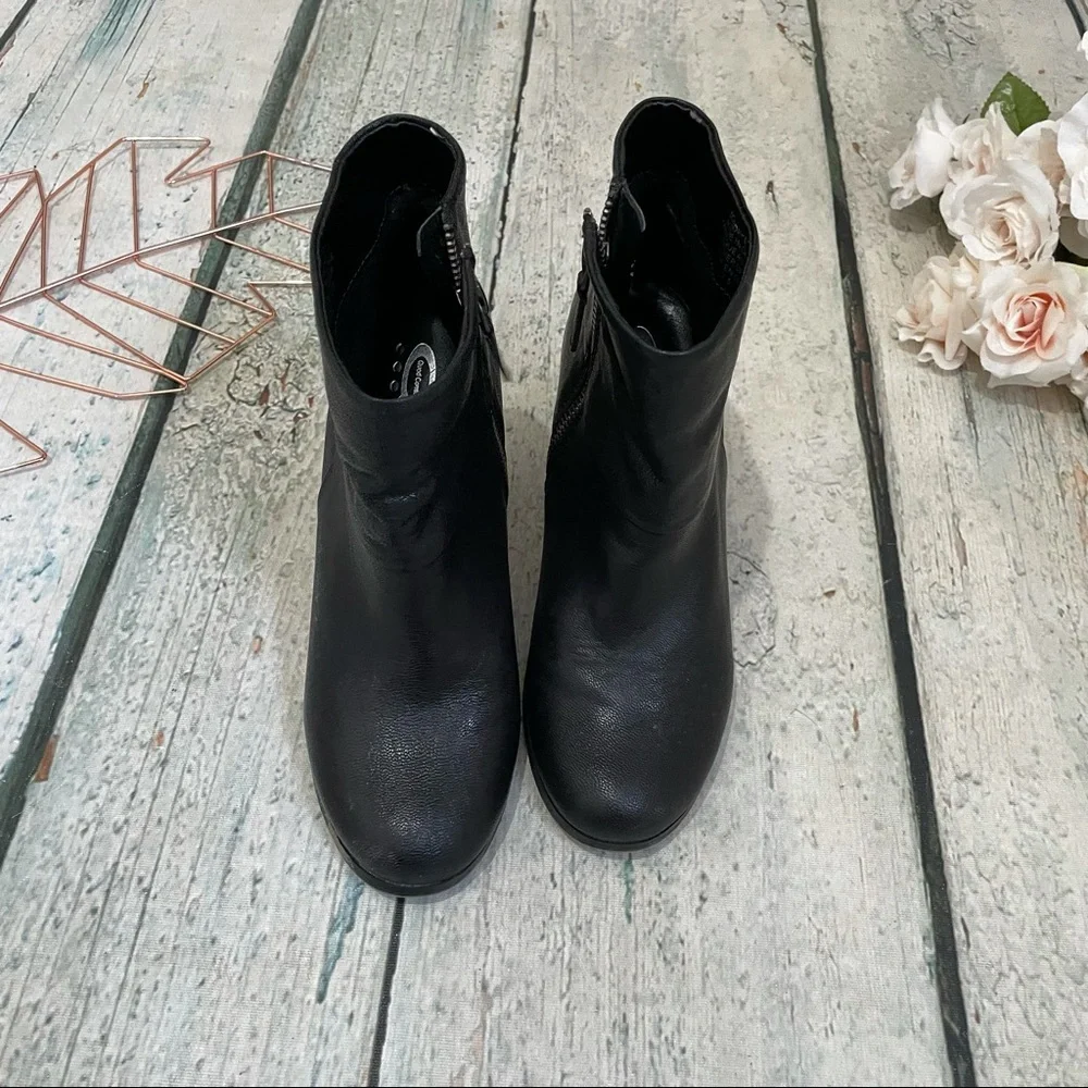 Quad Comfort 7.5 black ankle boots leather neutral minimalist Womens zipper - Picture 6 of 10